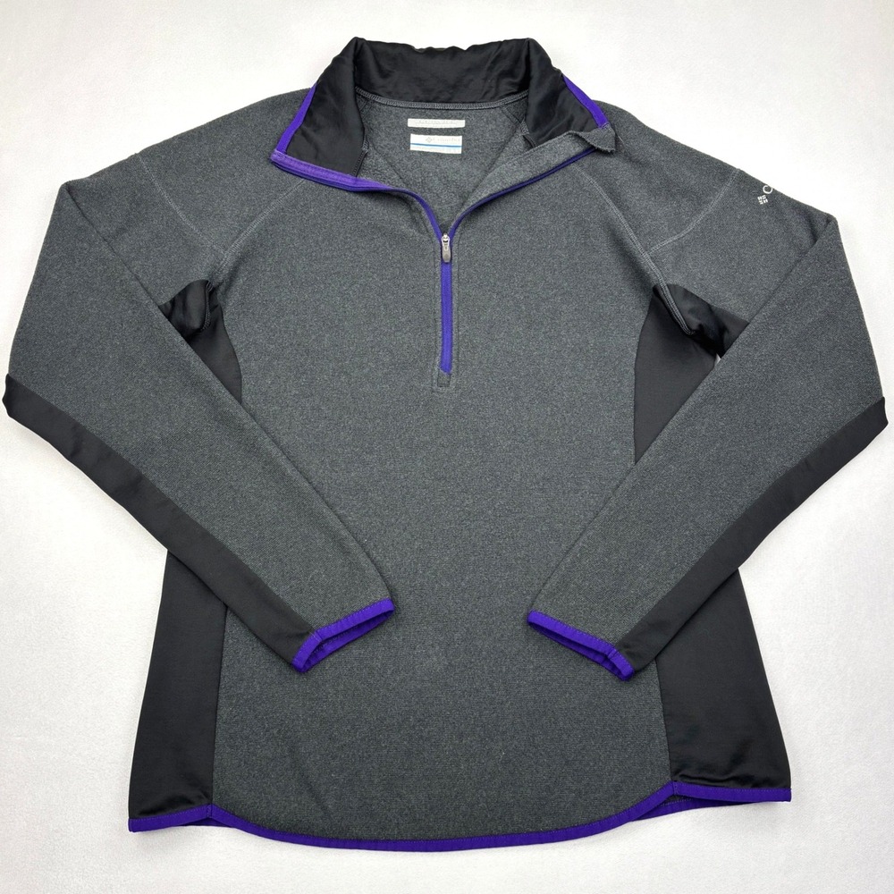 Columbia Omni Wick Womens Medium Fleece Pullover 1 4 Zip Hybrid Jacket Grey M
